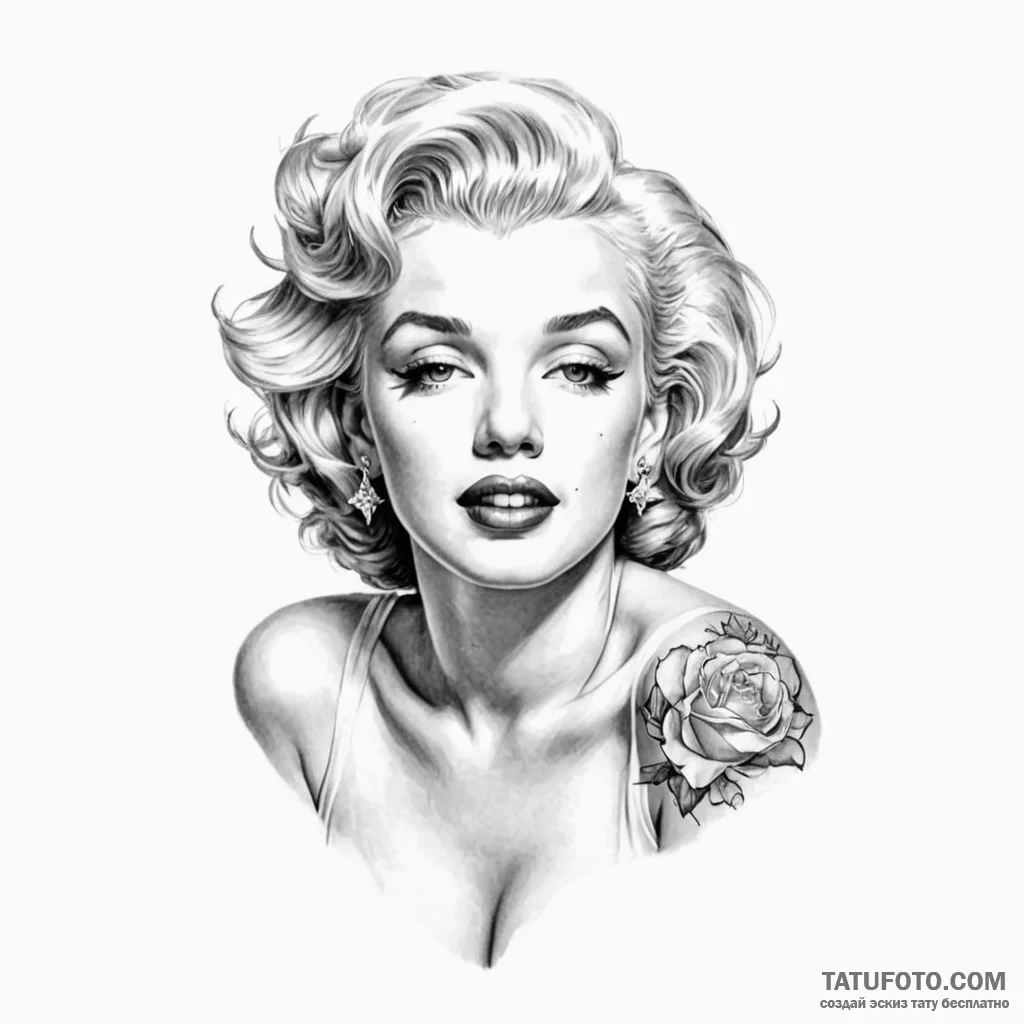 Marilyn monroe - эскиз тату (№1749823362_0, 13.06.2025 14:02) — Tatufoto.com