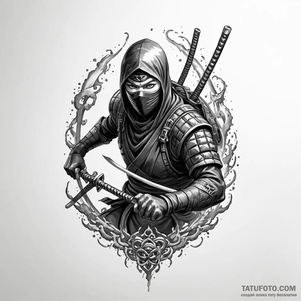 Ninja - эскиз тату (№1749825454_0, 13.06.2025 14:37) — Tatufoto.com