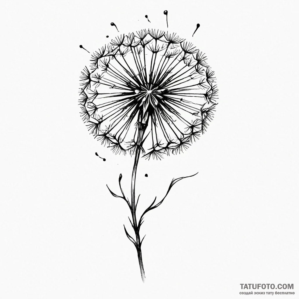 Dandelion - эскиз тату (№1749825722_0, 13.06.2025 14:42) — Tatufoto.com