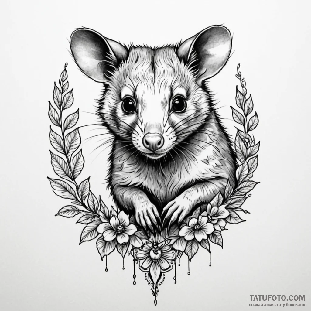 Possum - эскиз тату (№1749827505_0, 13.06.2025 15:11) — Tatufoto.com