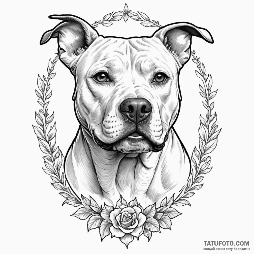Pit bull terrier - эскиз тату (№1749827706_0, 13.06.2025 15:15) — Tatufoto.com