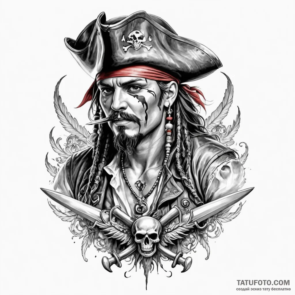 Pirate - эскиз тату (№1749830542_0, 13.06.2025 16:02) — Tatufoto.com