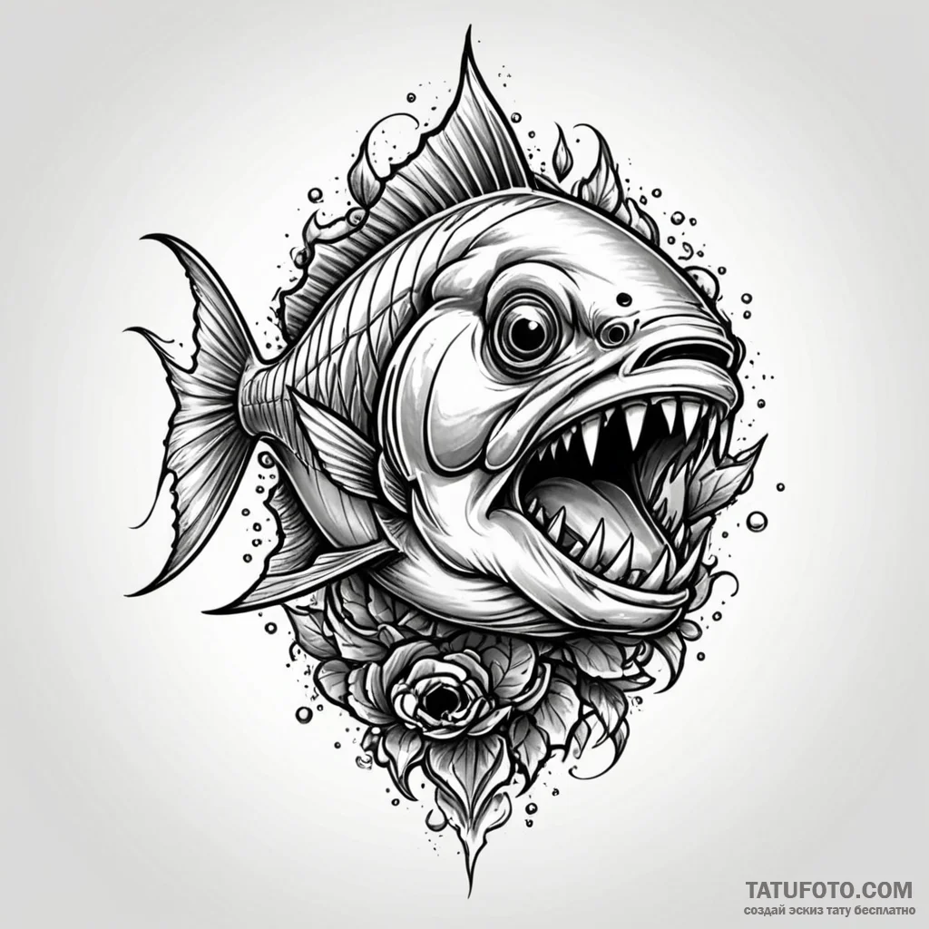 Piranha - эскиз тату (№1749831417_0, 13.06.2025 16:16) — Tatufoto.com