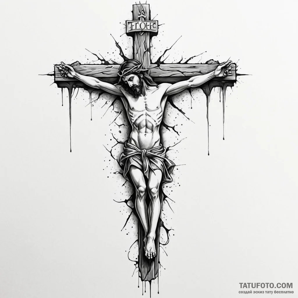 Crucifixion - эскиз тату (№1749833414_0, 13.06.2025 16:50) — Tatufoto.com