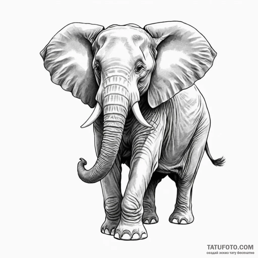 Elephant - эскиз тату (№1749834748_0, 13.06.2025 17:12) — Tatufoto.com