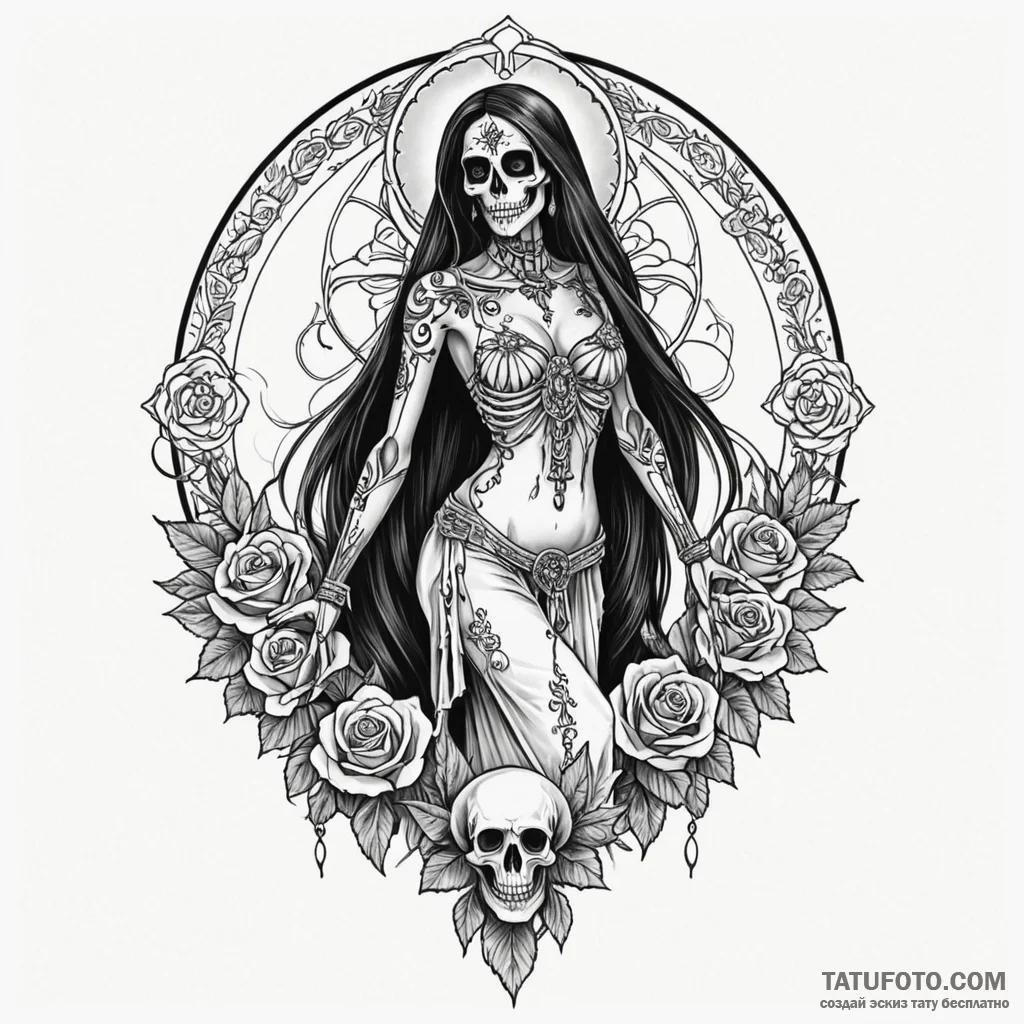 Santa muerte - эскиз тату (№1749835142_0, 13.06.2025 17:19) — Tatufoto.com