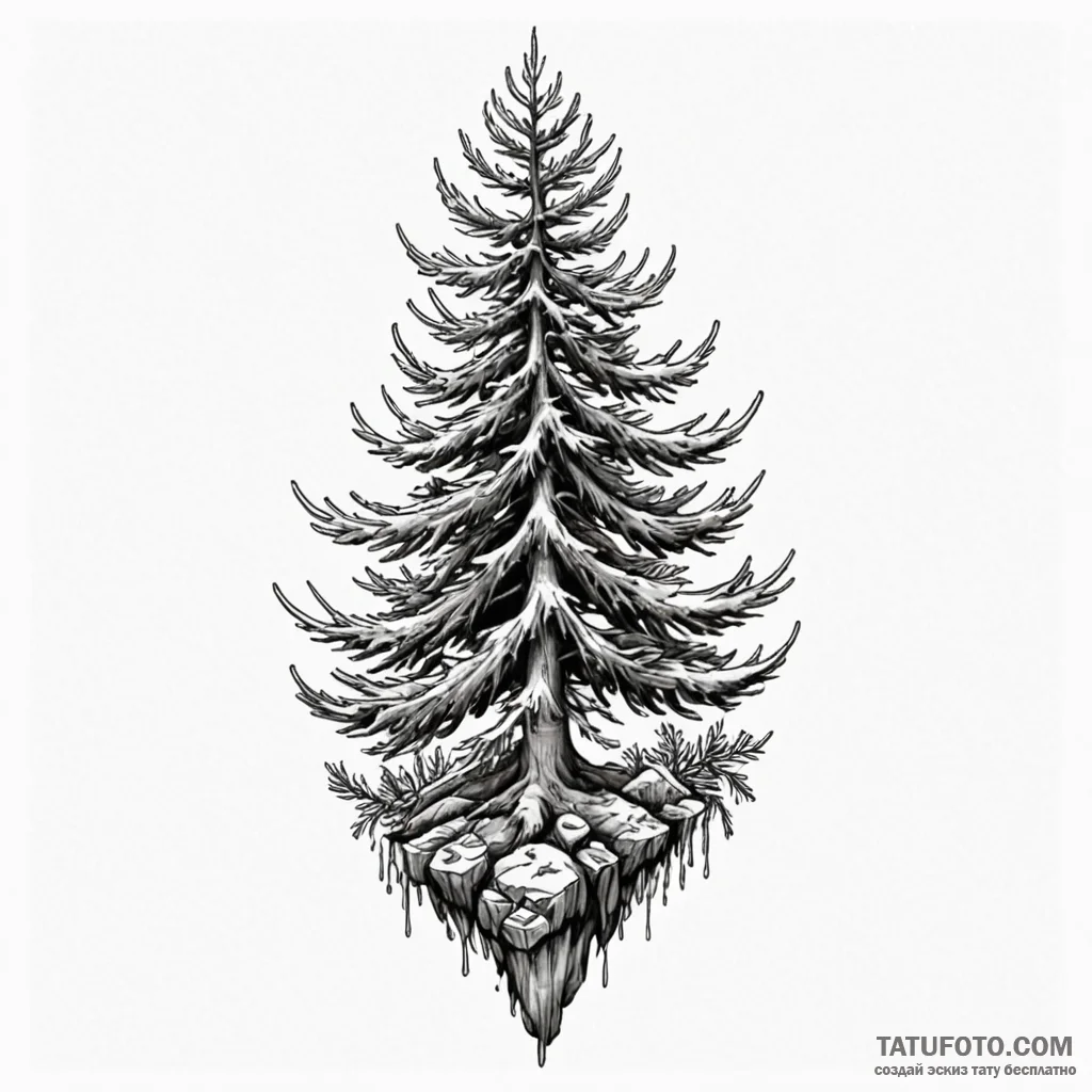 Pine - эскиз тату (№1749837614_0, 13.06.2025 18:00) — Tatufoto.com
