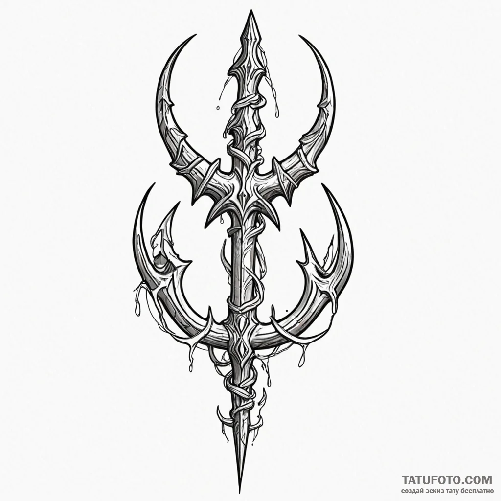 Trident - эскиз тату (№1749838663_0, 13.06.2025 18:17) — Tatufoto.com