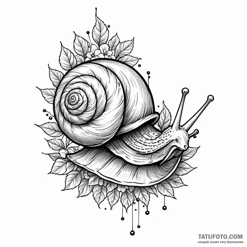 Snail - эскиз тату (№1749839445_0, 13.06.2025 18:30) — Tatufoto.com