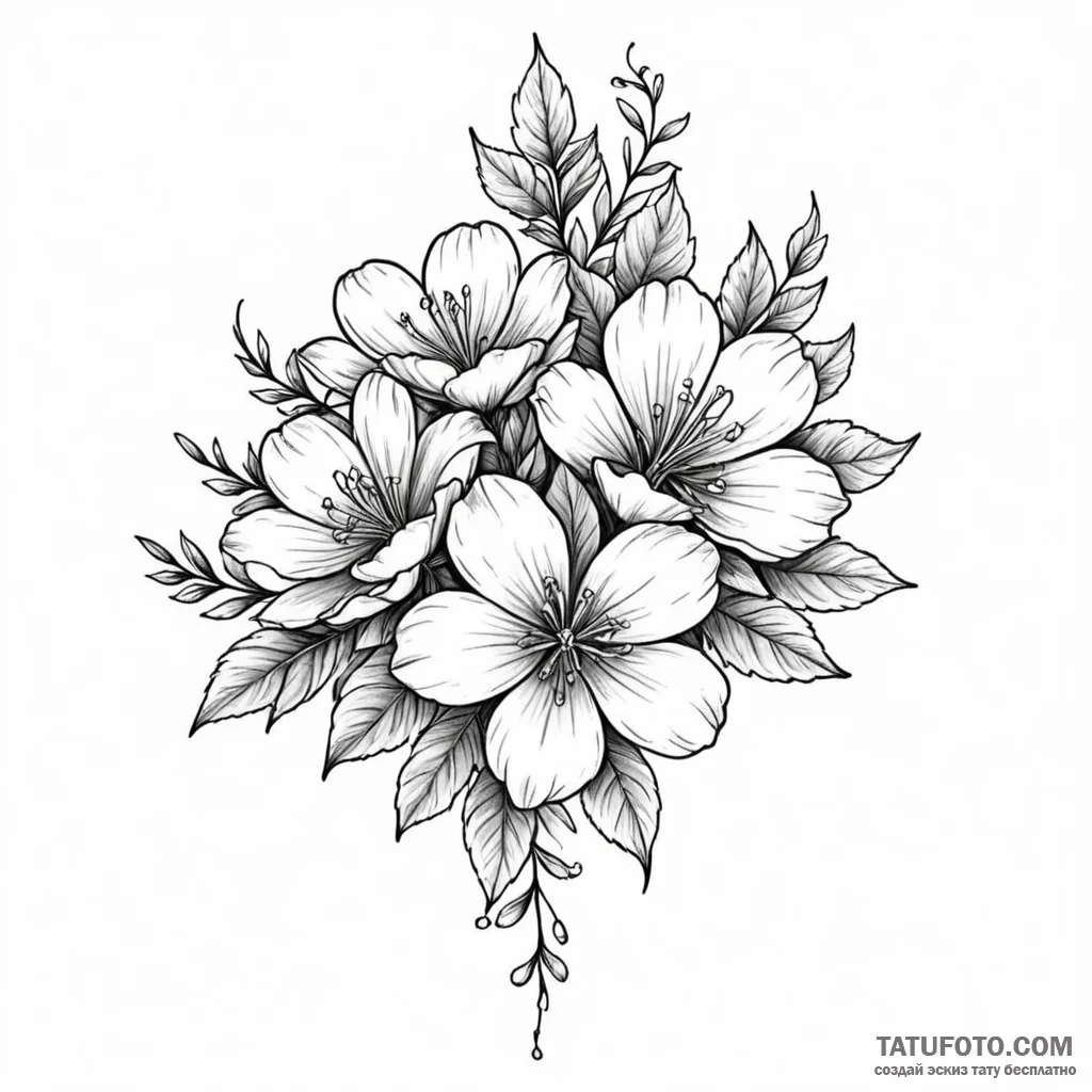 Flower - эскиз тату (№1749841349_0, 13.06.2025 19:02) — Tatufoto.com