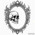 Skull in mirror — эскиз тату (№1749842267_0, 13.06.2025 19:17) — Tatufoto.com
