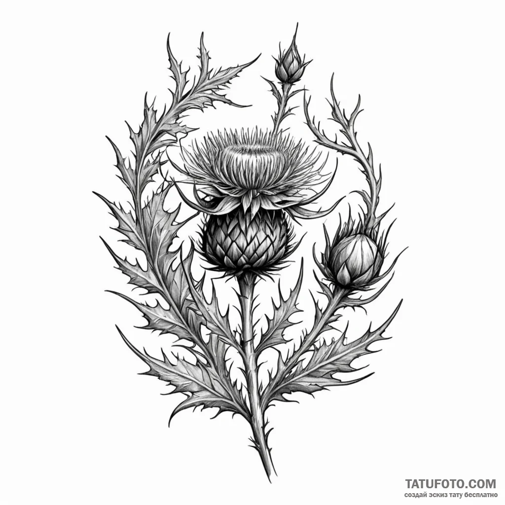 Thistle - эскиз тату (№1749842402_0, 13.06.2025 19:20) — Tatufoto.com