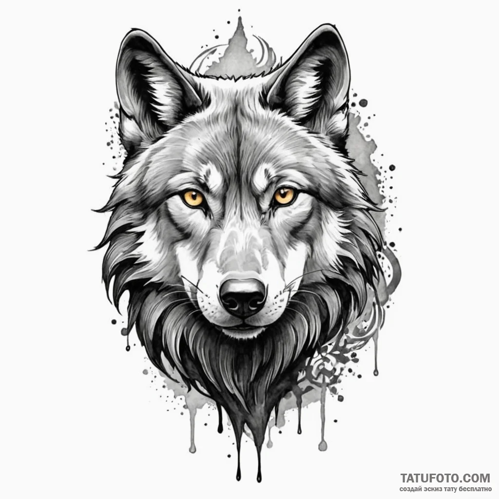 Black wolf - эскиз тату (№1749842882_0, 13.06.2025 19:28) — Tatufoto.com