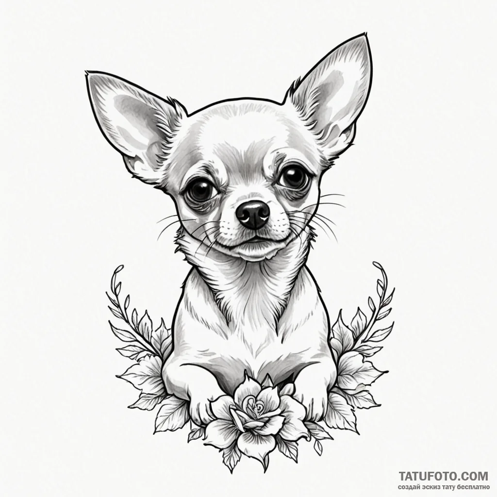 Chihuahua - эскиз тату (№1749843149_0, 13.06.2025 19:32) — Tatufoto.com