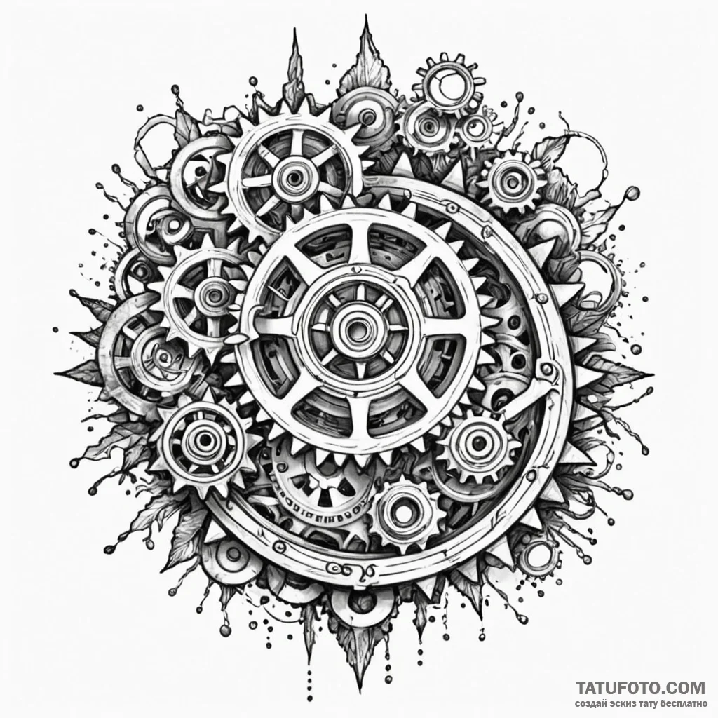 Gears - эскиз тату (№1749843693_0, 13.06.2025 19:41) — Tatufoto.com