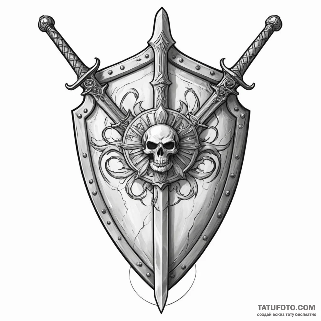 Shield and sword - эскиз тату (№1749844034_0, 13.06.2025 19:47) — Tatufoto.com