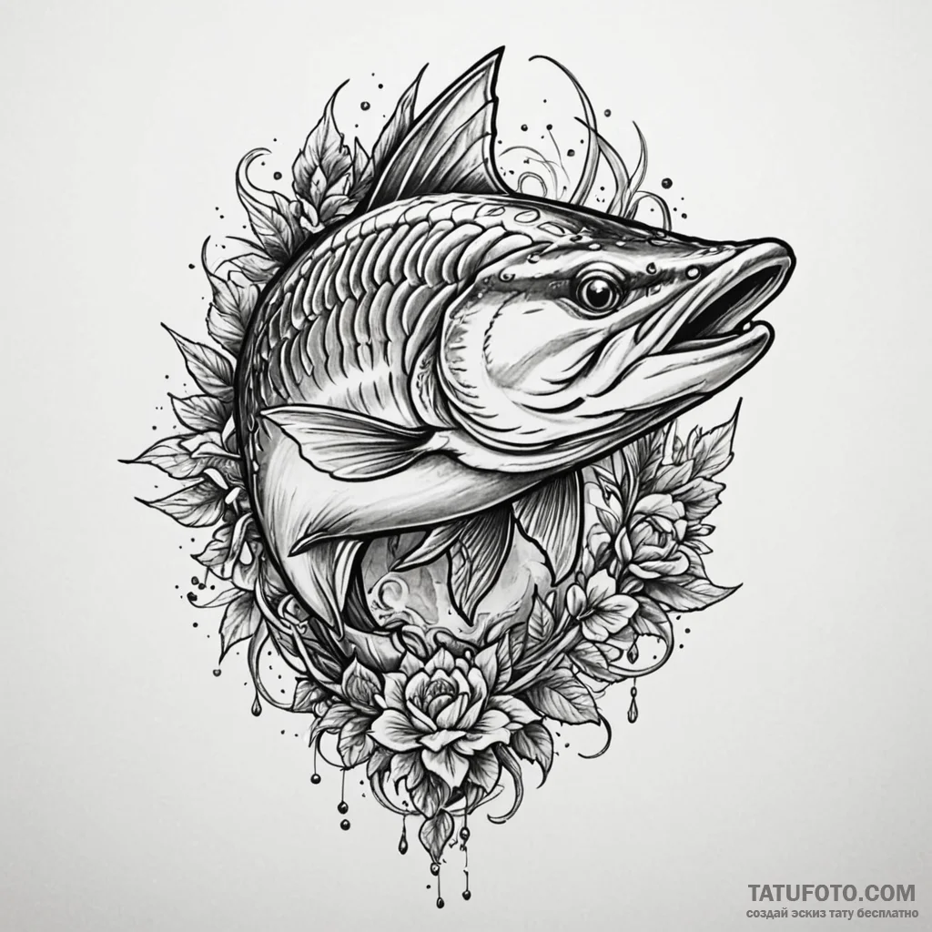 Pike - эскиз тату (№1749844101_0, 13.06.2025 19:48) — Tatufoto.com