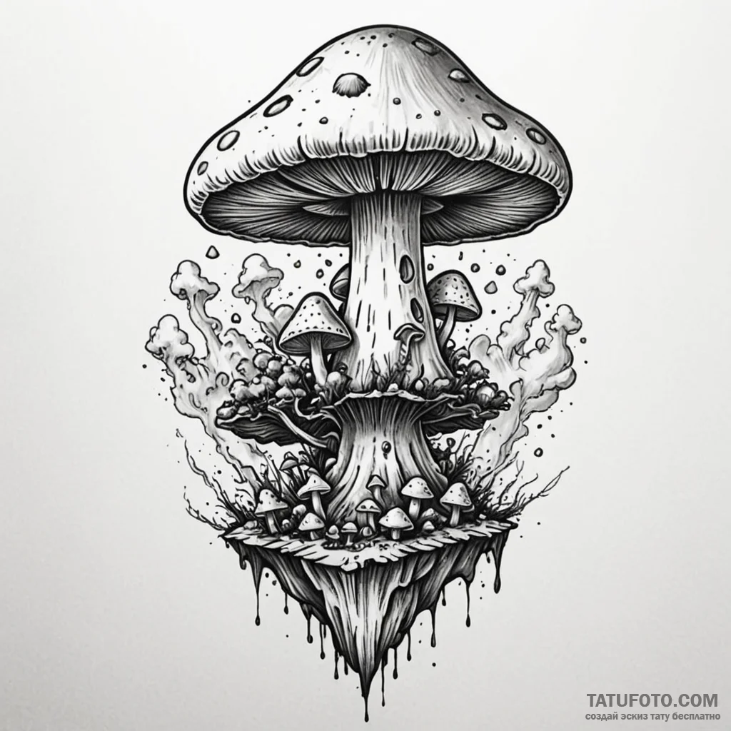 Mushroom cloud - эскиз тату (№1749844783_0, 13.06.2025 19:59) — Tatufoto.com