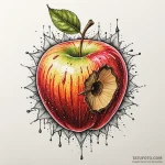 High-caliber bullet piercing an apple, in sup… — эскиз тату (№1749844922_0, 13.06.2025 20:02) — Tatufoto.com
