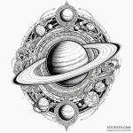 Saturn (planet), tattoo line art, on a clean… — эскиз тату (№1749845770_0, 13.06.2025 20:16) — Tatufoto.com