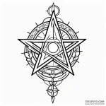 Pentagram, tattoo drawing outline, old school… — эскиз тату (№1749845975_0, 13.06.2025 20:19) — Tatufoto.com