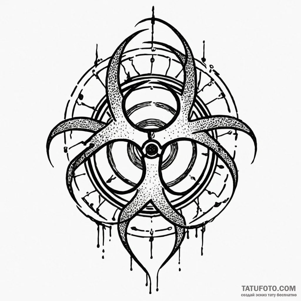 биоопасность - радиация - эскиз тату (№1749846436_0, 13.06.2025 20:27) — Tatufoto.com