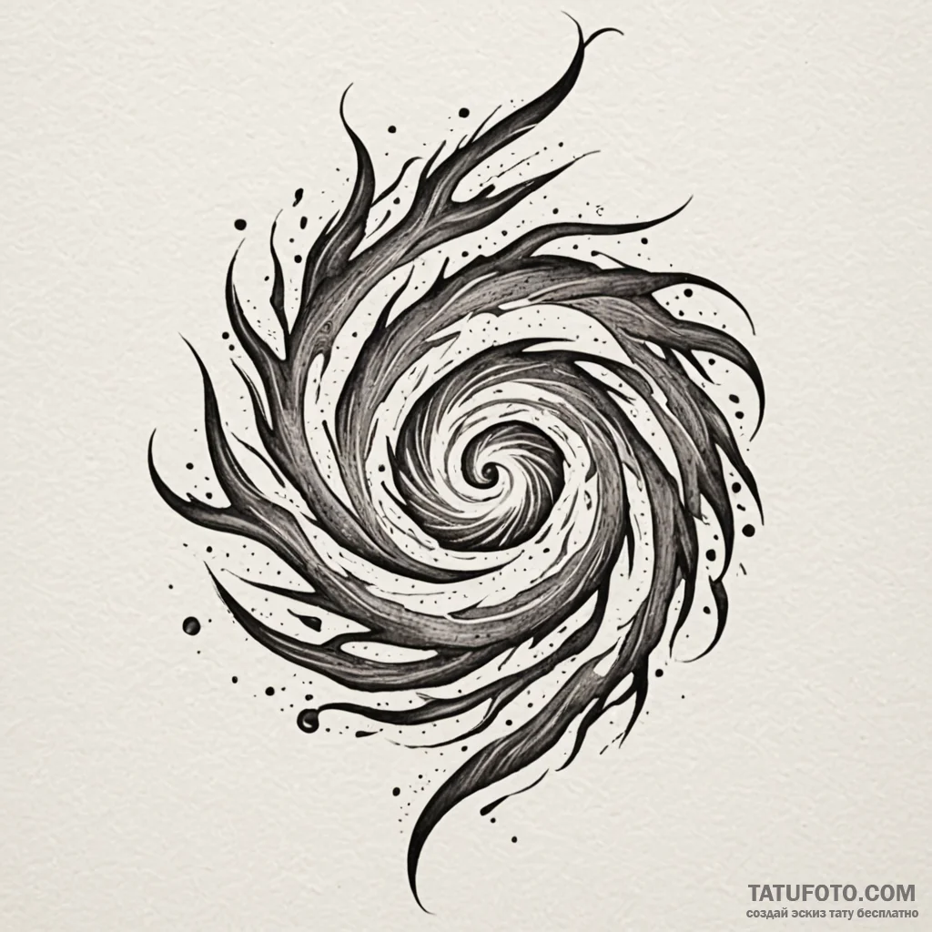 Obsidian flame swirling through void, concept... - эскиз тату (№1749848355_0, 13.06.2025 20:59) — Tatufoto.com