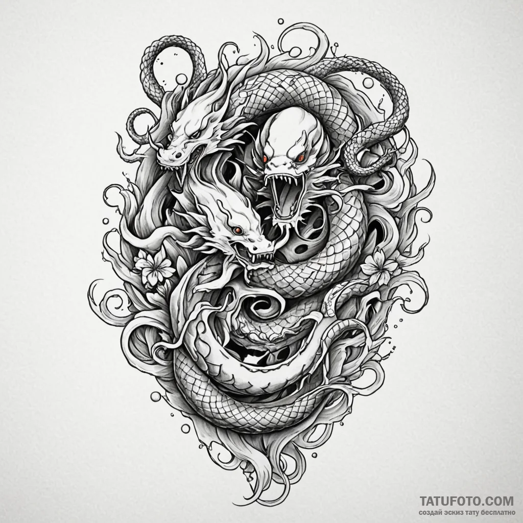 Kraken dragging bone relic, ink illustration... - эскиз тату (№1749848422_0, 13.06.2025 21:00) — Tatufoto.com