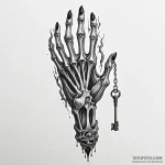 Burning hand holding skeletal key, concept ar… — эскиз тату (№1749849160_0, 13.06.2025 21:12) — Tatufoto.com
