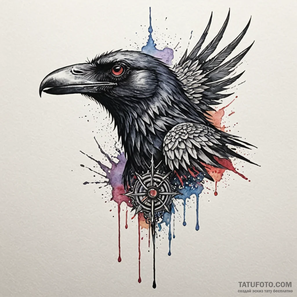 The three-eyed raven from game of thrones, ta... - эскиз тату (№1749850229_0, 13.06.2025 21:30) — Tatufoto.com