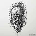 Spinal cord being unplugged from a machine, t… — эскиз тату (№1749850496_0, 13.06.2025 21:34) — Tatufoto.com