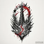 Vortex beneath shattered spire, concept art f… — эскиз тату (№1749851298_0, 13.06.2025 21:48) — Tatufoto.com