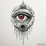 Security camera with a single, red, weeping e… — эскиз тату (№1749851902_0, 13.06.2025 21:58) — Tatufoto.com