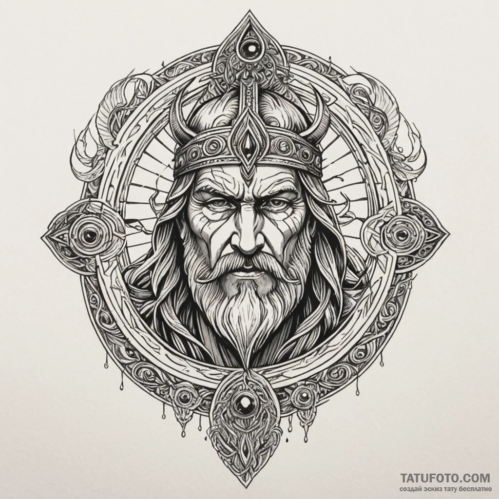 Odin's eye sacrificed to the well of wisdom,... - эскиз тату (№1749851967_0, 13.06.2025 21:59) — Tatufoto.com