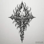 A powerful burning torch, guiding,, concept a… — эскиз тату (№1749852035_0, 13.06.2025 22:00) — Tatufoto.com