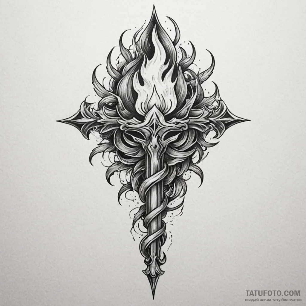 A powerful burning torch, guiding,, concept a... - эскиз тату (№1749852035_0, 13.06.2025 22:00) — Tatufoto.com