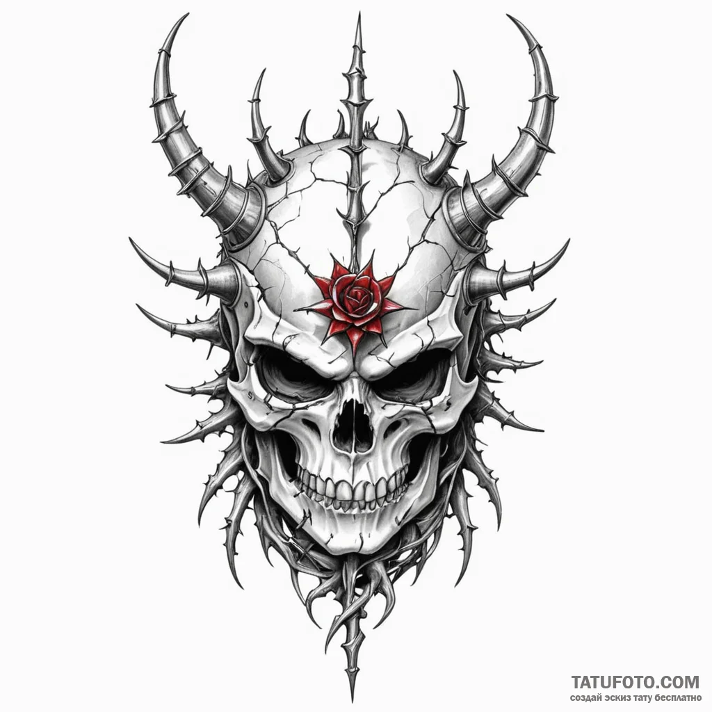 Gleaming helm wrapped in thorns, concept art... - эскиз тату (№1749852105_0, 13.06.2025 22:01) — Tatufoto.com