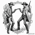 Wild west gunslinger duel, artistic tattoo sk… — эскиз тату (№1749852803_0, 13.06.2025 22:13) — Tatufoto.com