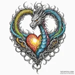 Dragon chain coiling around heart, artistic t… — эскиз тату (№1749853691_0, 13.06.2025 22:28) — Tatufoto.com
