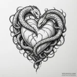 Clawed serpent devouring heart, ink illustrat… — эскиз тату (№1749853824_0, 13.06.2025 22:30) — Tatufoto.com