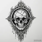Lunar relic within bone cage, tattoo sketch d… — эскиз тату (№1749854564_0, 13.06.2025 22:42) — Tatufoto.com
