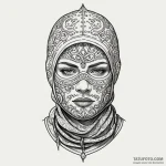 A detailed balaclava mask, mysterious,, tatto… — эскиз тату (№1749854632_0, 13.06.2025 22:43) — Tatufoto.com