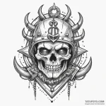 Glyph-marked helm frozen in time, tattoo sket… — эскиз тату (№1749854702_0, 13.06.2025 22:45) — Tatufoto.com