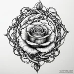 Iron rose entwined with serpent, artistic tat… — эскиз тату (№1749854899_0, 13.06.2025 22:48) — Tatufoto.com