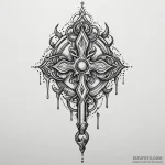 Key bleeding spectral light, ink illustration… — эскиз тату (№1749856525_0, 13.06.2025 23:15) — Tatufoto.com