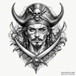 Pirate eyepatch beneath bone crown, concept a… — эскиз тату (№1749856727_0, 13.06.2025 23:18) — Tatufoto.com