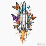 Payload fairing of a rocket, opening to relea… – эскиз тату (№1749857344_0, 13.06.2025 23:29) — Tatufoto.com