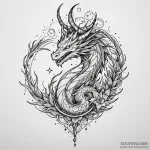 Astral dragon spiraling through stars, tattoo… – эскиз тату (№1749857606_0, 13.06.2025 23:33) — Tatufoto.com