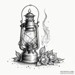 An antique lantern casting long shadows, tatt… – эскиз тату (№1749857673_0, 13.06.2025 23:34) — Tatufoto.com