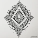 Glyph-etched serpent beneath celestial spire,… – эскиз тату (№1749857739_0, 13.06.2025 23:35) — Tatufoto.com